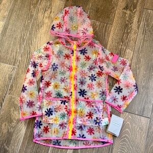 Hunter Girls’ Clear Floral Waterproof Hooded Rain Jacket—6